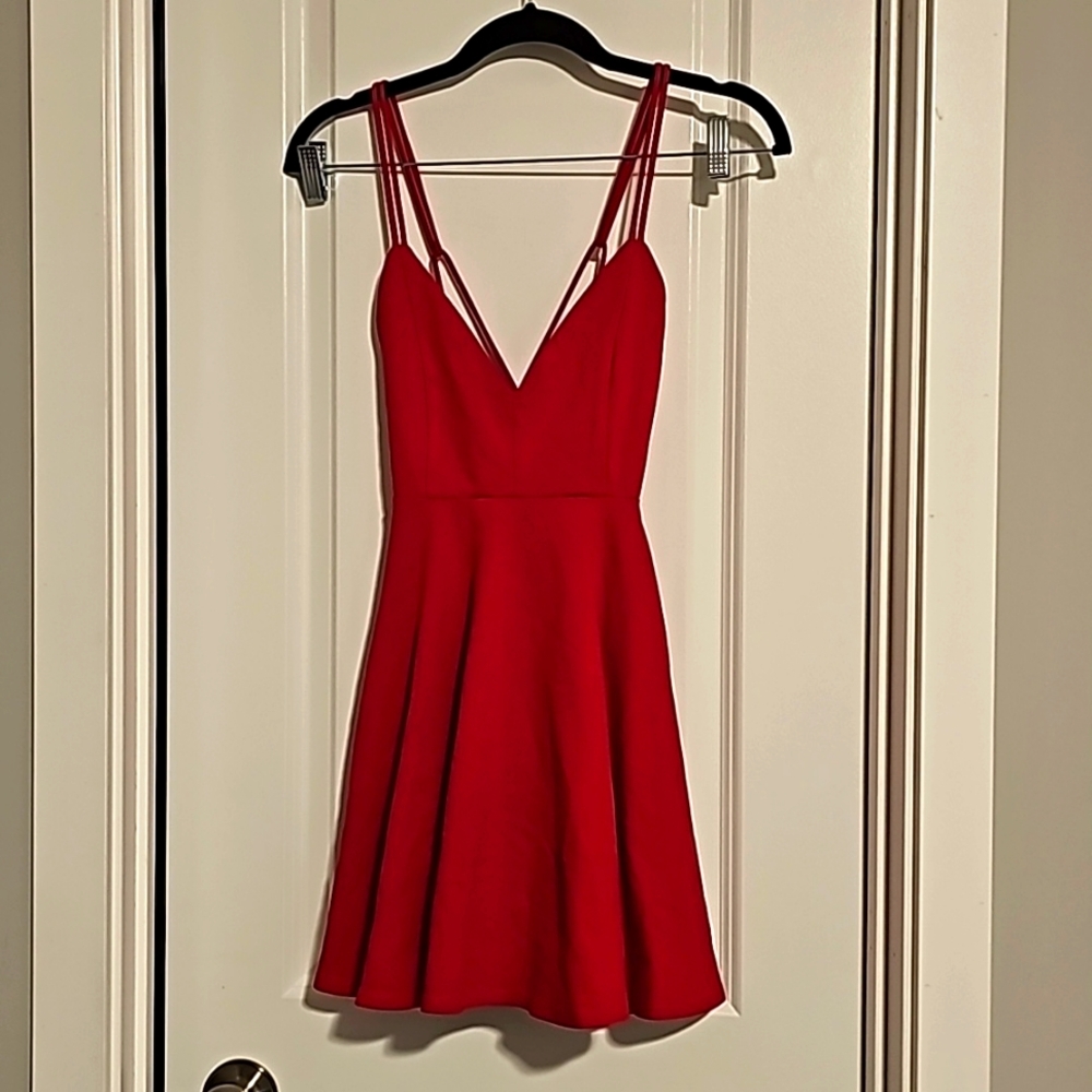 Windsor Perfect Little Red Dress Body Contour Built in Bra Size X-Small